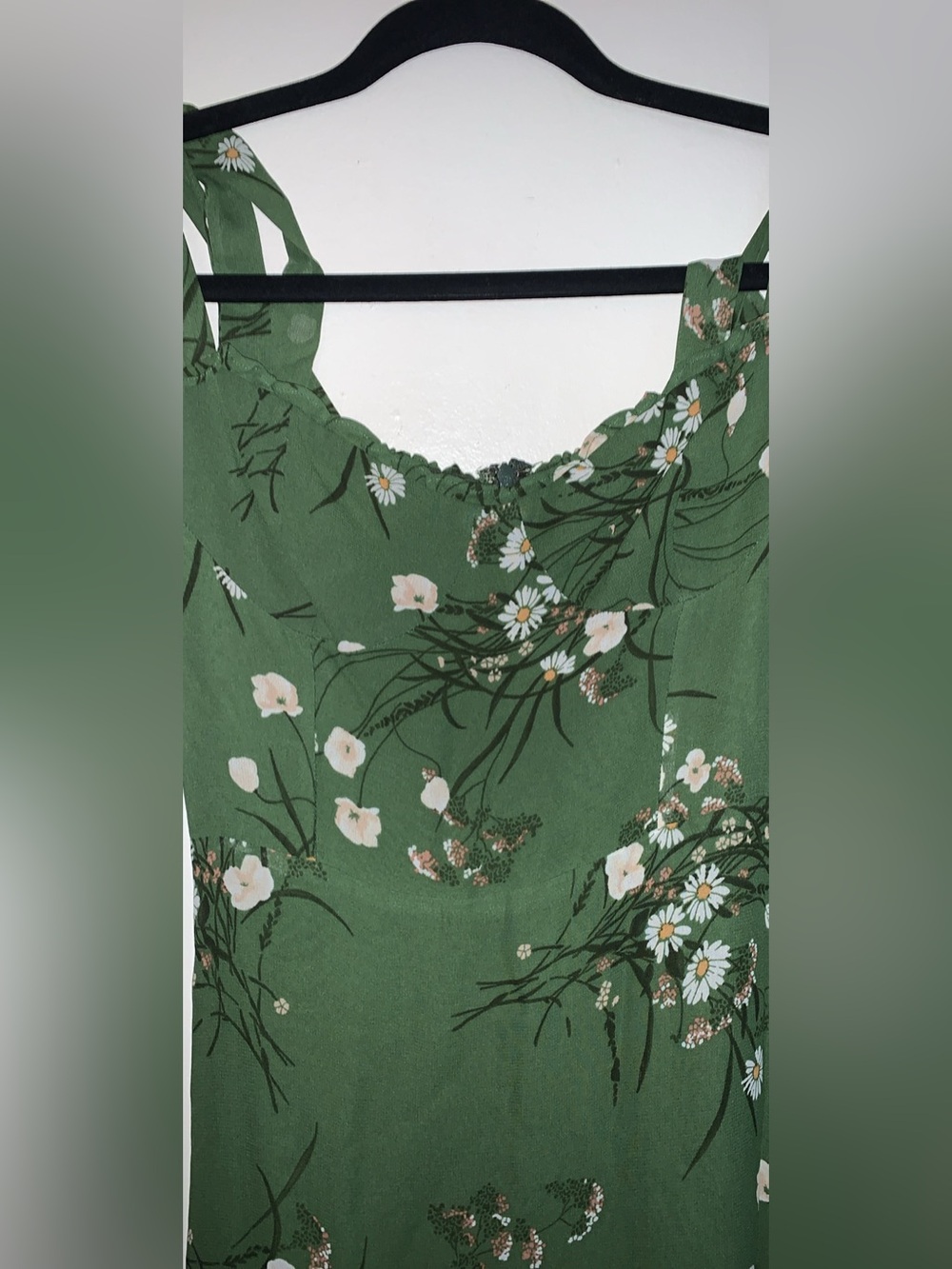 Reformation Green Floral Tie-Shoulder Maxi Dress - Picture 4 of 7
